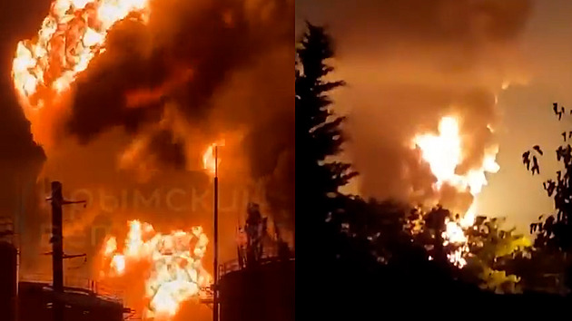 Krymem otřásla série explozí, Ukrajinci zasáhli další sklad ropy