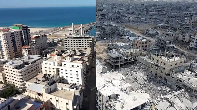 VIDEO: Před a po. Záběry ukazují destrukci Gazy po dvou letech izraelských útoků